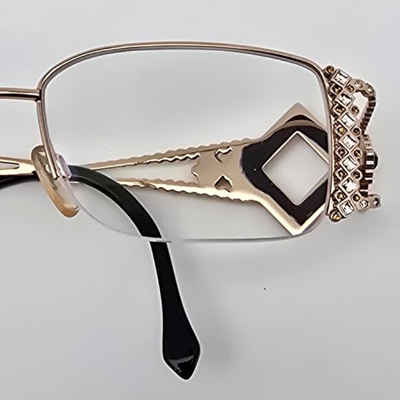 Caviar Champagne Series M5568 C.21 Gold w/ Swarovski Crystals Eyeglasses Frame - Picture 14 of 16